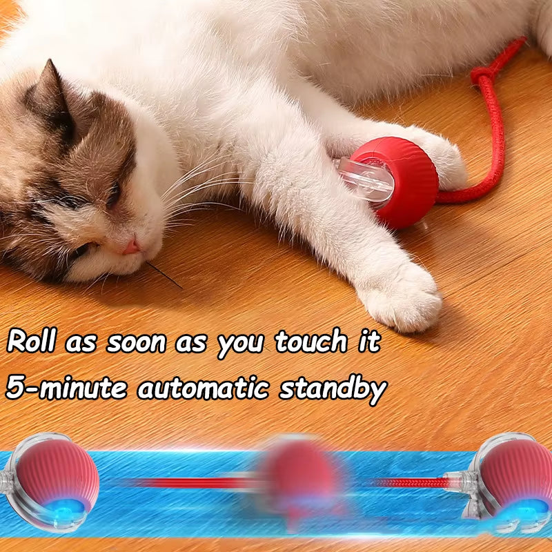 Vella Play Smart Tail Ball | Self-Rolling Interactive Cat Toy